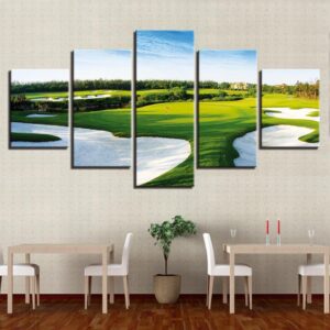 Golf Course 2 - Nature 5 Panel Canvas Art Wall Decor