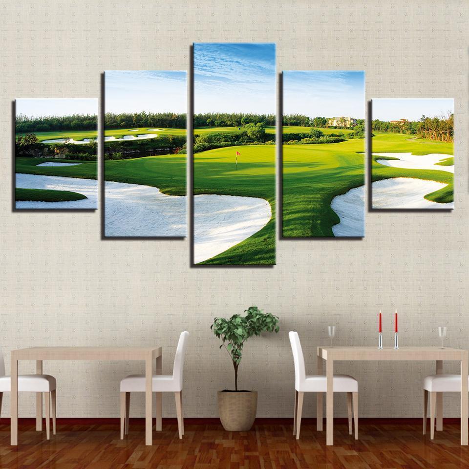 Golf Course 2 - Nature 5 Panel Canvas Art Wall Decor Golf Course 2 - Nature 5 Panel Canvas Art Wall Decor