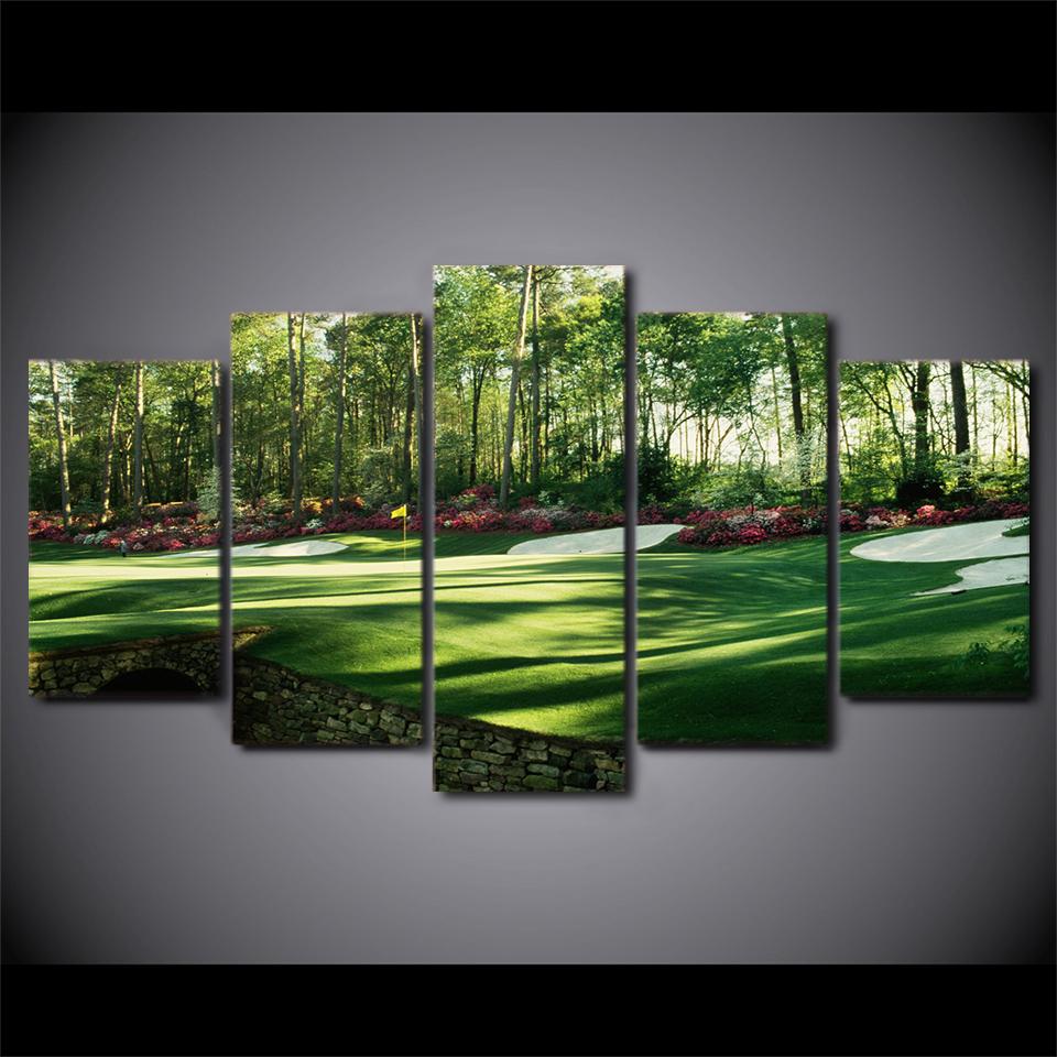 Golf Course 3 - Nature 5 Panel Canvas Art Wall Decor Golf Course 3 - Nature 5 Panel Canvas Art Wall Decor