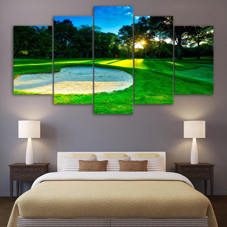 Golf Course 4 - Nature 5 Panel Canvas Art Wall Decor Golf Course 4 - Nature 5 Panel Canvas Art Wall Decor