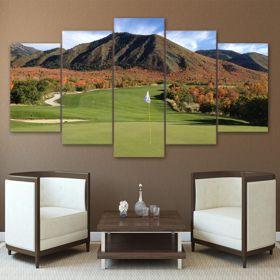 Golf Course 5 - Nature 5 Panel Canvas Art Wall Decor Golf Course 5 - Nature 5 Panel Canvas Art Wall Decor