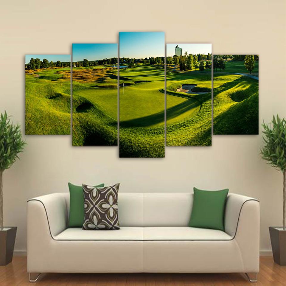 Golf Course 6 - Nature 5 Panel Canvas Art Wall Decor Golf Course 6 - Nature 5 Panel Canvas Art Wall Decor
