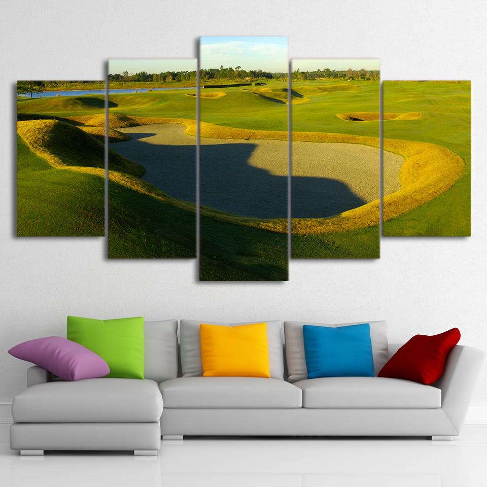 Golf Course 7 - Nature 5 Panel Canvas Art Wall Decor Golf Course 7 - Nature 5 Panel Canvas Art Wall Decor