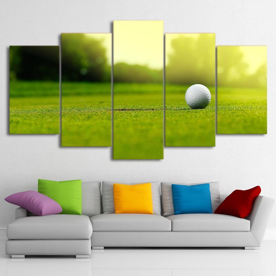 Golf Course Ball Poster - Sport 5 Panel Canvas Art Wall Decor Golf Course Ball Poster - Sport 5 Panel Canvas Art Wall Decor