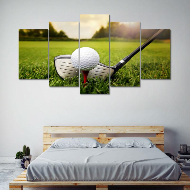 Golf Course Club Golfing - Sport 5 Panel Canvas Art Wall Decor Golf Course Club Golfing - Sport 5 Panel Canvas Art Wall Decor