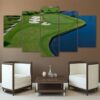 Golf Course Lake - Nature 5 Panel Canvas Art Wall Decor