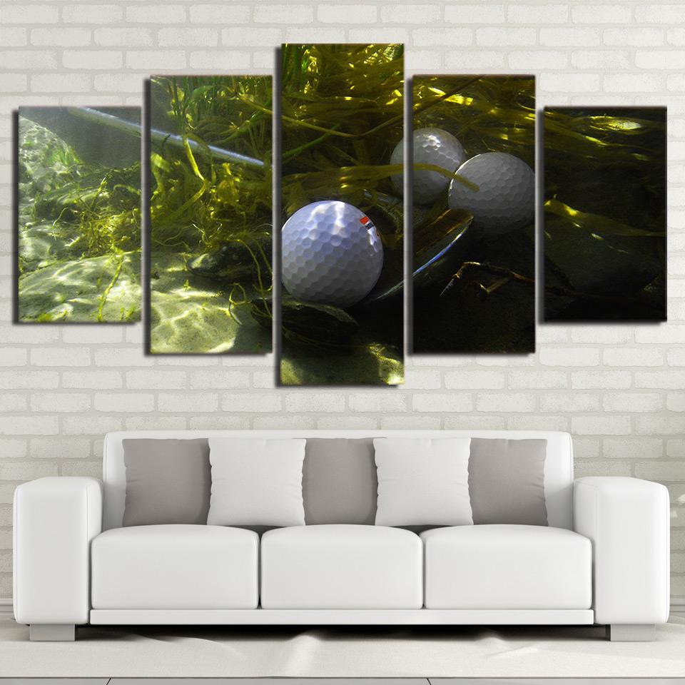 Golf Green Grass Underwater - Sport 5 Panel Canvas Art Wall Decor Golf Green Grass Underwater - Sport 5 Panel Canvas Art Wall Decor