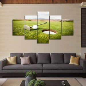 Golf Green View - Sport 5 Panel Canvas Art Wall Decor