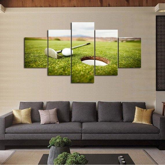 Golf Green View - Sport 5 Panel Canvas Art Wall Decor Golf Green View - Sport 5 Panel Canvas Art Wall Decor