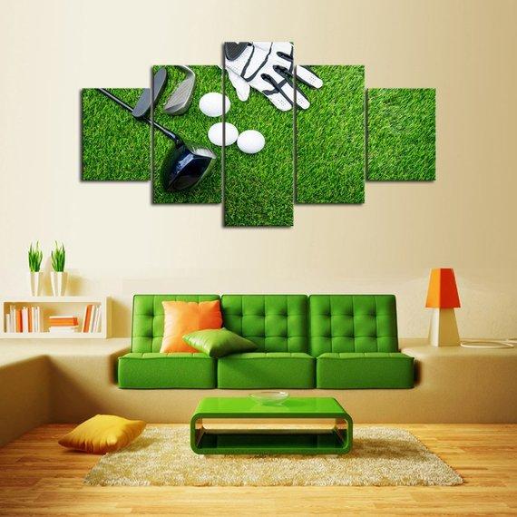 Golf Green - Sport 5 Panel Canvas Art Wall Decor Golf Green - Sport 5 Panel Canvas Art Wall Decor