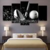 Golf Iron And Nike Ball - Sport 5 Panel Canvas Art Wall Decor