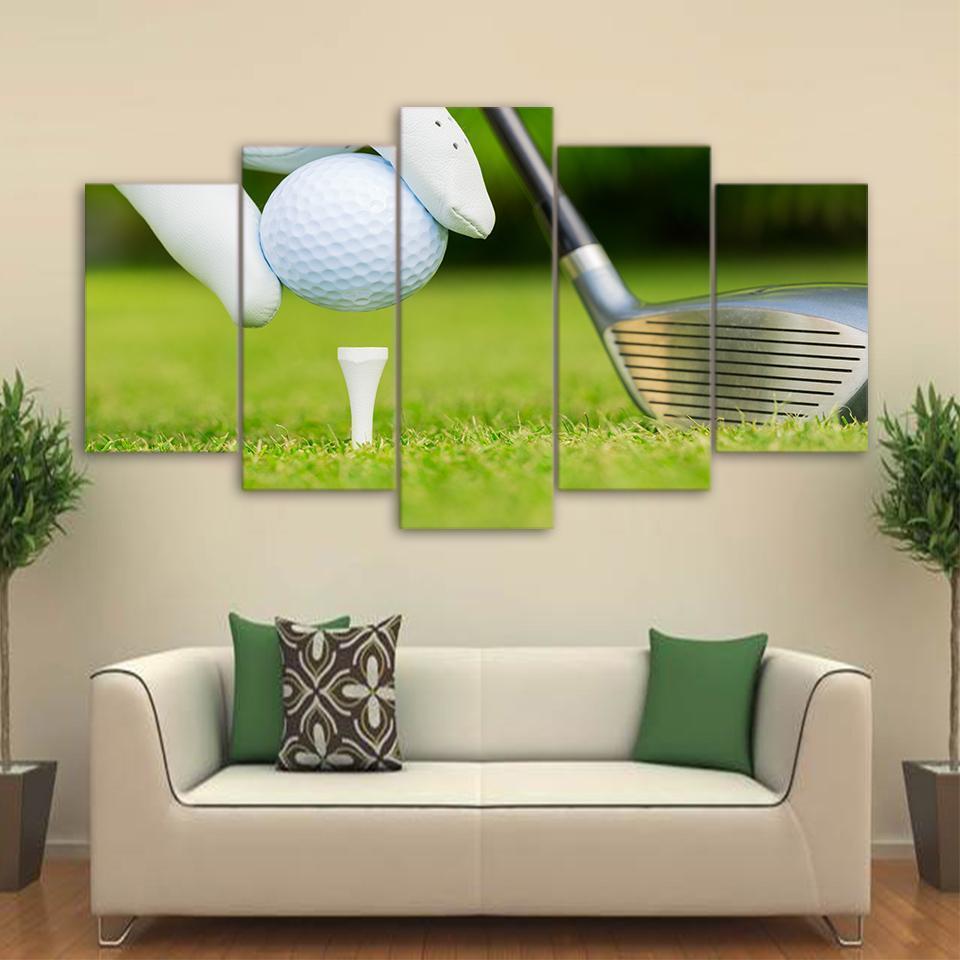 Golf Ready For Kickoff - Sport 5 Panel Canvas Art Wall Decor Golf Ready For Kickoff - Sport 5 Panel Canvas Art Wall Decor