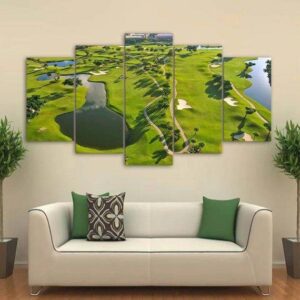 Golf course Landscape 3 - Nature 5 Panel Canvas Art Wall Decor