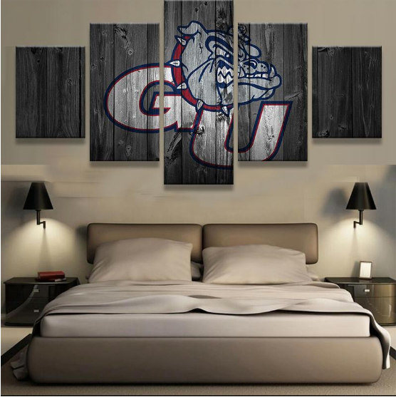 Gonzaga Bulldogs Barn Wood - Sport 5 Panel Canvas Art Wall Decor Gonzaga Bulldogs Barn Wood - Sport 5 Panel Canvas Art Wall Decor