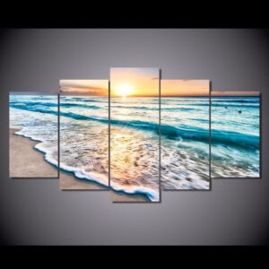 Good Morning Ocean View - Nature 5 Panel Canvas Art Wall Decor