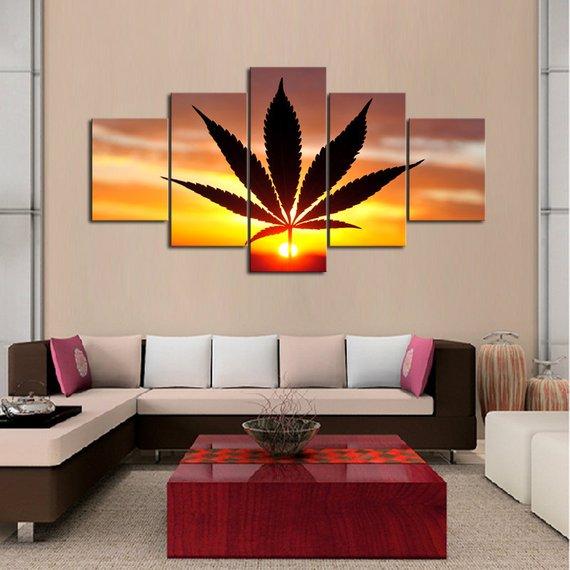 Good Sunset - Nature 5 Panel Canvas Art Wall Decor Good Sunset - Nature 5 Panel Canvas Art Wall Decor