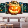 Goosebumps 2 Haunted Halloween Pumpkin - Movie 5 Panel Canvas Art Wall Decor