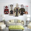 Gracioso Freddy Krueger Jason Horror Movies - Cartoon 5 Panel Canvas Art Wall Decor