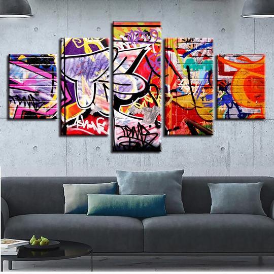 Graffiti 2 - Abstract 5 Panel Canvas Art Wall Decor Graffiti 2 - Abstract 5 Panel Canvas Art Wall Decor