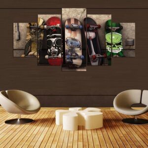 Graffiti Skateboard - Sport 5 Panel Canvas Art Wall Decor