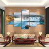 Grand Waterfall 01 - Nature 5 Panel Canvas Art Wall Decor