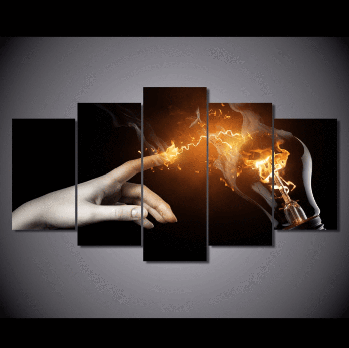 Great Power - Abstract 5 Panel Canvas Art Wall Decor Great Power - Abstract 5 Panel Canvas Art Wall Decor