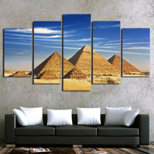 Great Pyramid Of Giza Egypt - Nature 5 Panel Canvas Art Wall Decor Great Pyramid Of Giza Egypt - Nature 5 Panel Canvas Art Wall Decor