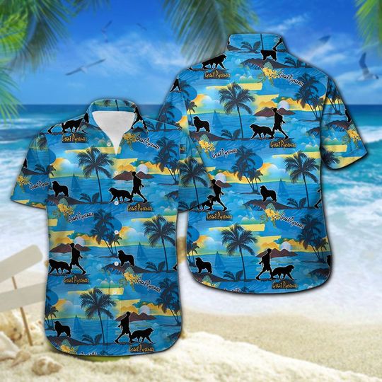 Great Pyrenees Hawaiian Shirt Summer Button Up Great Pyrenees Hawaiian Shirt Summer Button Up