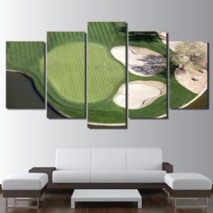 Greed Field Golf Course - Nature 5 Panel Canvas Art Wall Decor
