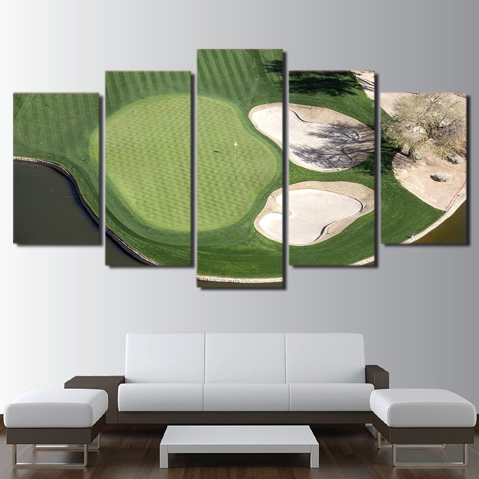 Greed Field Golf Course - Nature 5 Panel Canvas Art Wall Decor Greed Field Golf Course - Nature 5 Panel Canvas Art Wall Decor