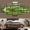 Green Aerial View - Sport 5 Panel Canvas Art Wall Decor