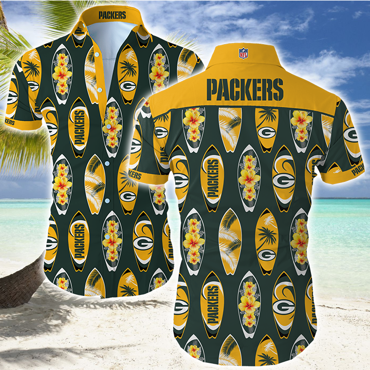 Green Bay Packers Funny Hawaiian Shirt Summer Button Up Green Bay Packers Funny Hawaiian Shirt Summer Button Up