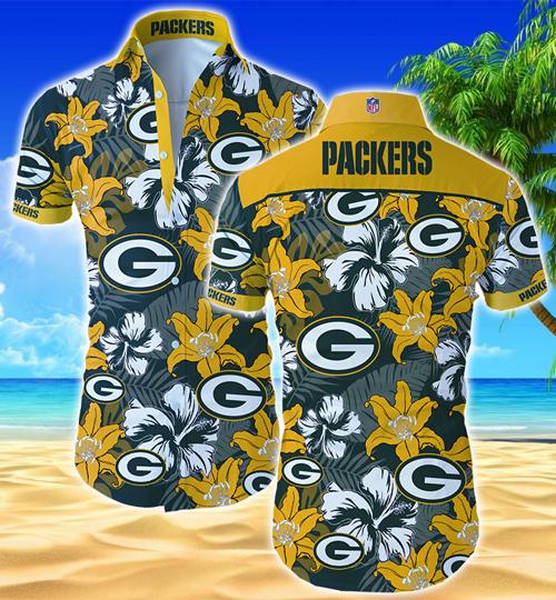 Green Bay Packers Hawaiian Shirt Summer Button Up Green Bay Packers Hawaiian Shirt Summer Button Up