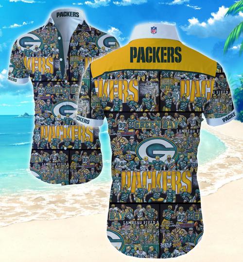 Green Bay Packers Hawaiian Shirt Summer Button Up Green Bay Packers Hawaiian Shirt Summer Button Up