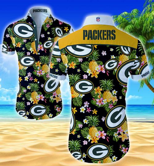 Green Bay Packers Hawaiian Shirt Summer Button Up Green Bay Packers Hawaiian Shirt Summer Button Up