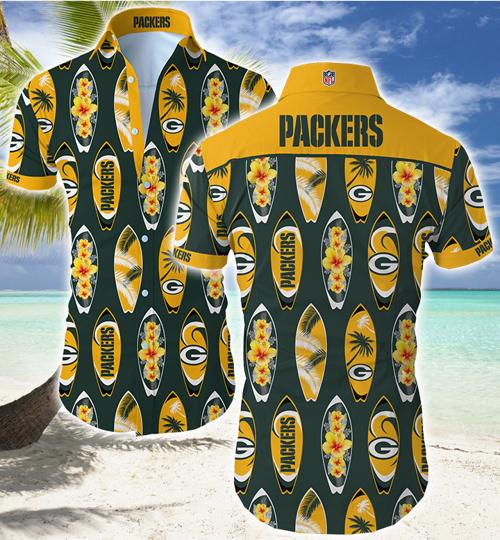 Green Bay Packers Hawaiian Shirt Summer Button Up Green Bay Packers Hawaiian Shirt Summer Button Up