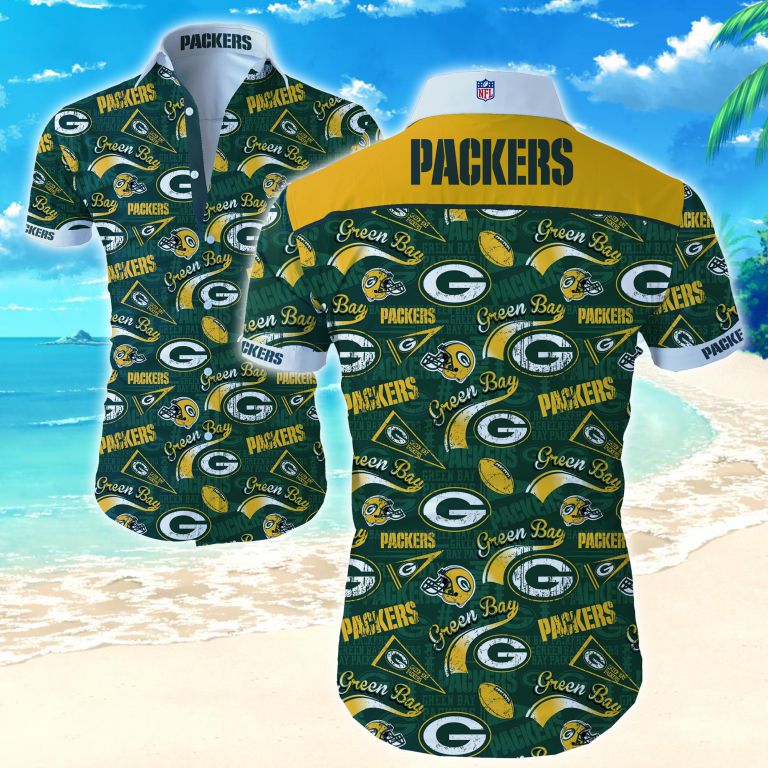 Green Bay Packers Hawaiian Shirt Summer Button Up Green Bay Packers Hawaiian Shirt Summer Button Up