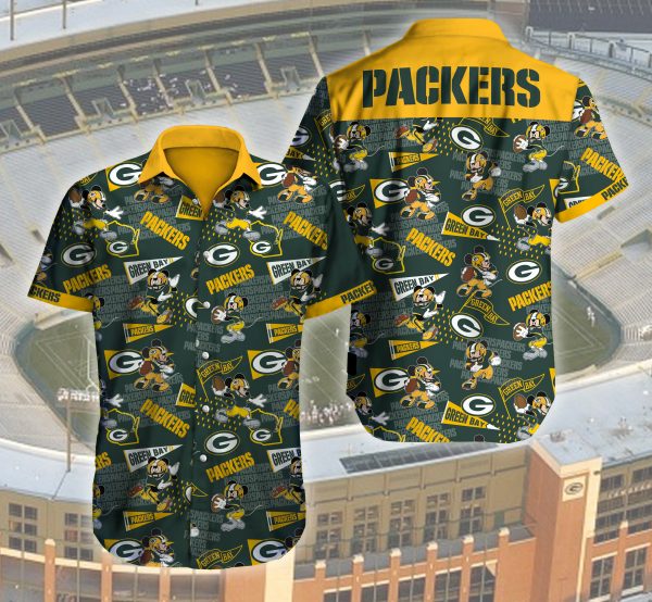 Green Bay Packers Hawaiian Shirt Summer Button Up Green Bay Packers Hawaiian Shirt Summer Button Up