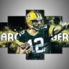 Green Bay Packers - Aaron Rodgers - Sport 5 Panel Canvas Art Wall Decor
