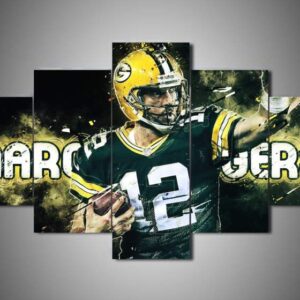 Green Bay Packers - Aaron Rodgers - Sport 5 Panel Canvas Art Wall Decor
