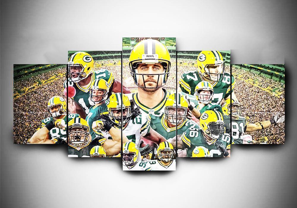 Green Bay Packers - Sport 5 Panel Canvas Art Wall Decor Green Bay Packers - Sport 5 Panel Canvas Art Wall Decor