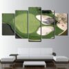 Green Field Golf Course - Sport 5 Panel Canvas Art Wall Decor