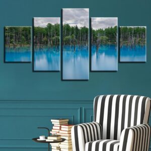Green Forest And Deadwood - Nature 5 Panel Canvas Art Wall Decor