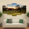 Green Golf Course 1 - Nature 5 Panel Canvas Art Wall Decor