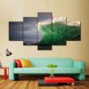 Green Ocean Waves - Ocean 5 Panel Canvas Art Wall Decor