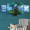 Green Tree 1 - Nature 5 Panel Canvas Art Wall Decor
