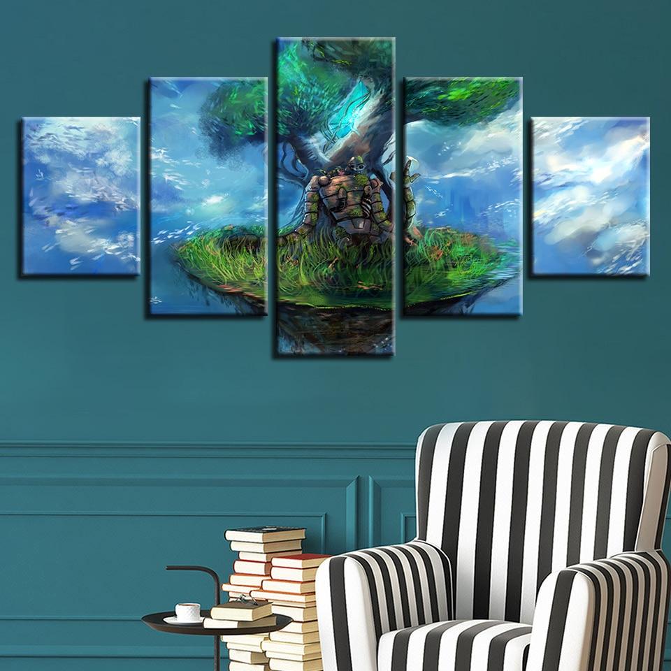 Green Tree 1 - Nature 5 Panel Canvas Art Wall Decor Green Tree 1 - Nature 5 Panel Canvas Art Wall Decor