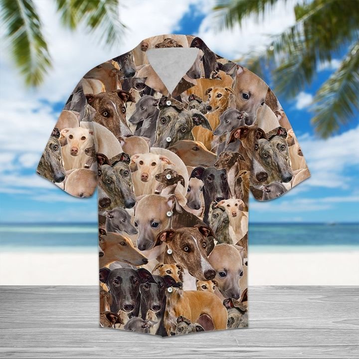 Greyhound Hawaiian Shirt Summer Button Up Greyhound Hawaiian Shirt Summer Button Up