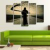 Grim Reaper On The Road - Abstract 5 Panel Canvas Art Wall Decor