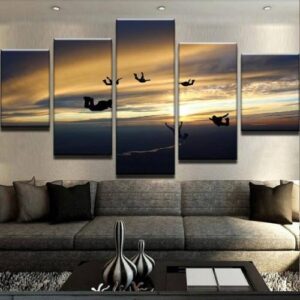 Group Skydive 1 - Sport 5 Panel Canvas Art Wall Decor